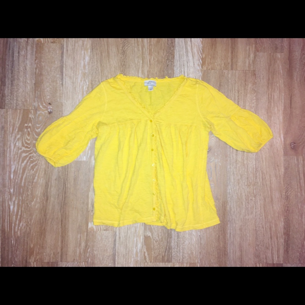 Loft Blouse Half Sleeve Button Down
